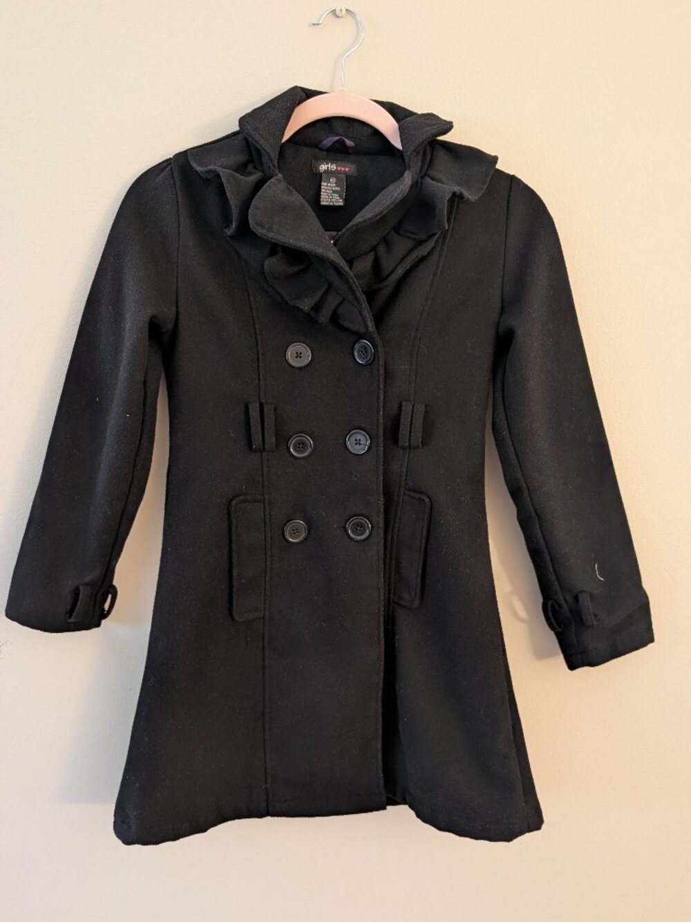 Black Fleece Peacoat Size 10/12 girls